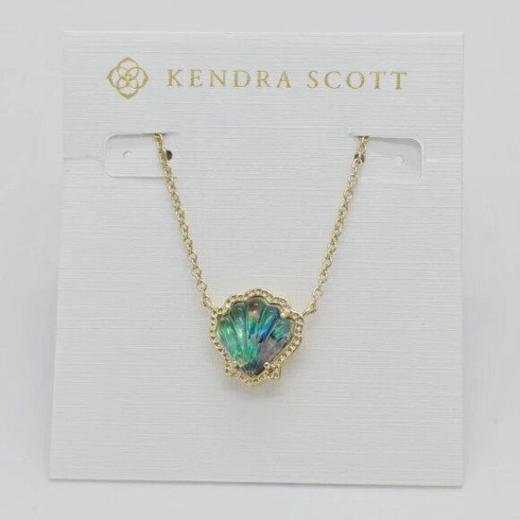 Kendra Scott Jewelry - Kendra Scott Brynne Gold Short Pendant Necklace In Abalone Shell